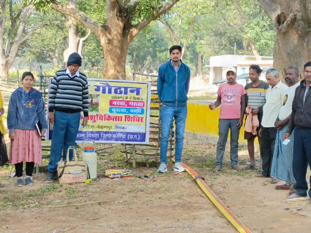 जिले के गौठानों में आयोजित किए जा रहे पशु चिकित्सा शिविर, लगातार रहेंगे जारी