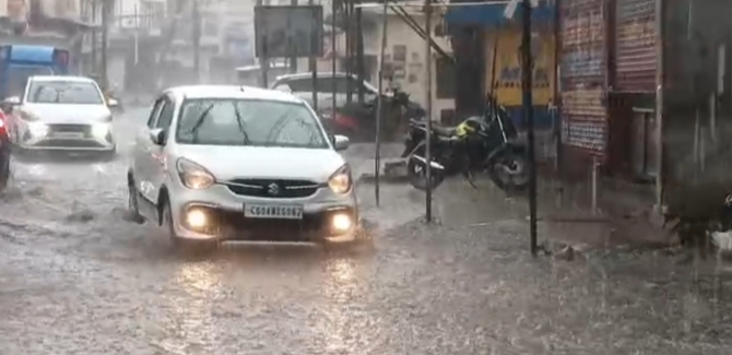 छत्तीसगढ़ के कई जिलों में भारी बारिश,