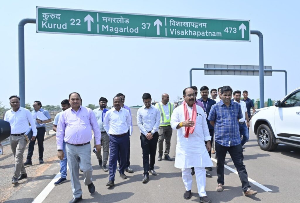 अरुण साव ने भारतमाला परियोजना के निर्माण का किया औचक निरीक्षण,