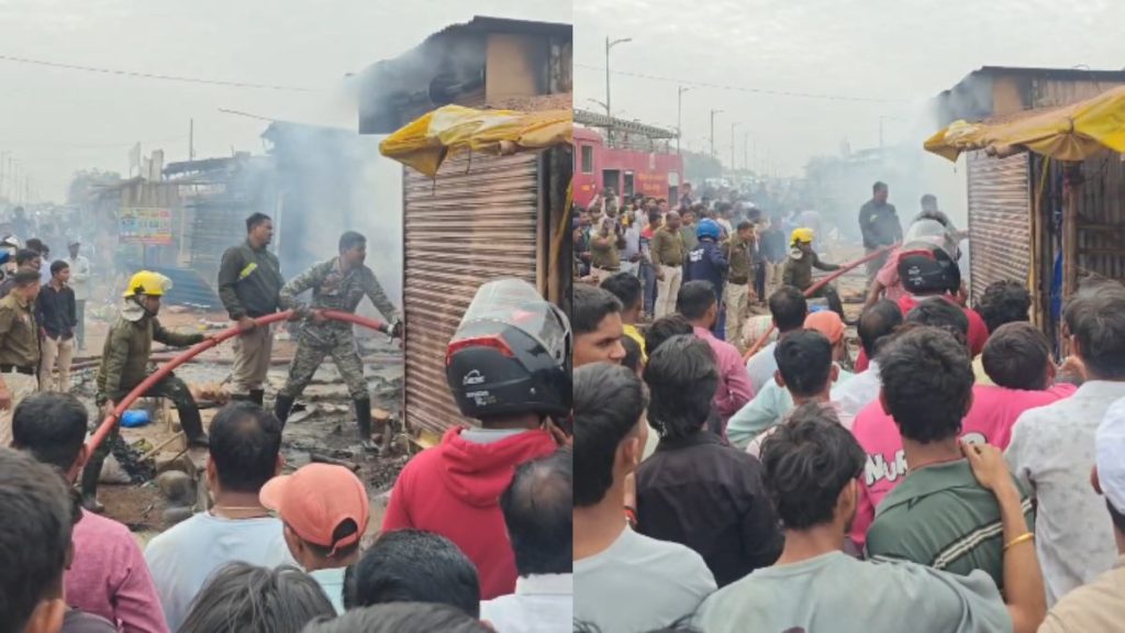 नया रायपुर के मिनी मार्केट में लगी आग, कई दुकाने जलकर खाक